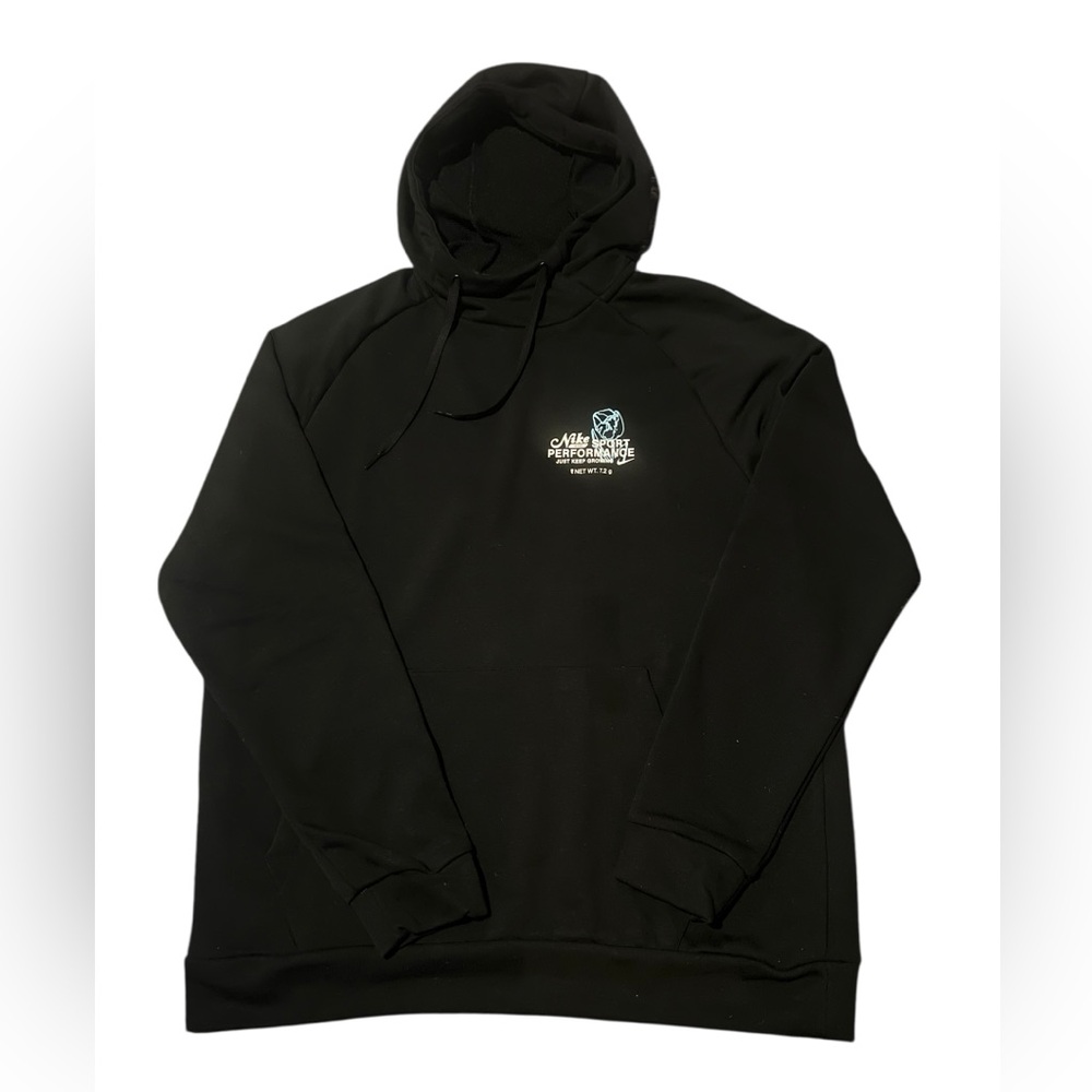 Nike Men's Dri-FIT GFX Pullover Hoodie FN3285-010 Court Black Blue NWT Size M